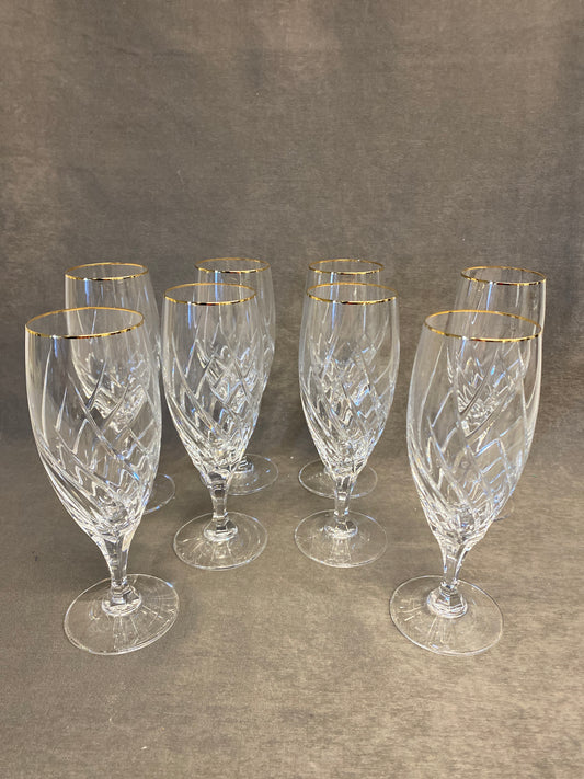 Set 8 Mikasa Crystal Beer Glasses