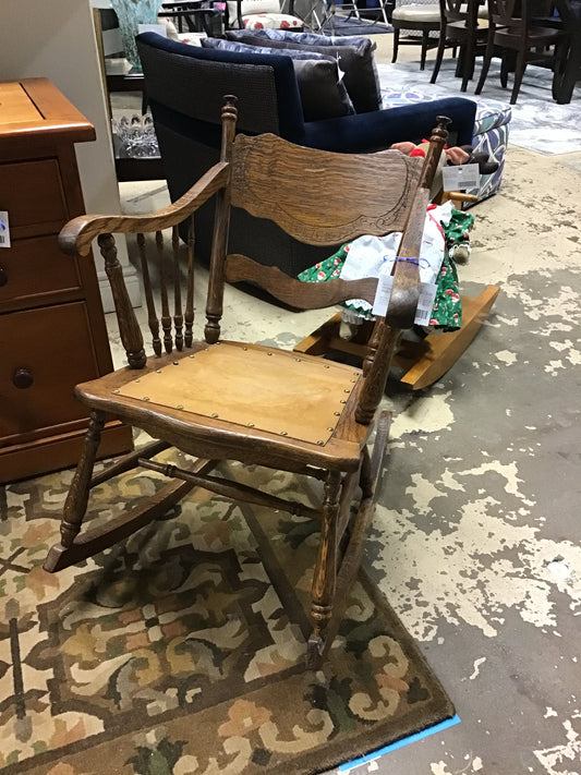 Vintage Oak Arm Rocking Chair