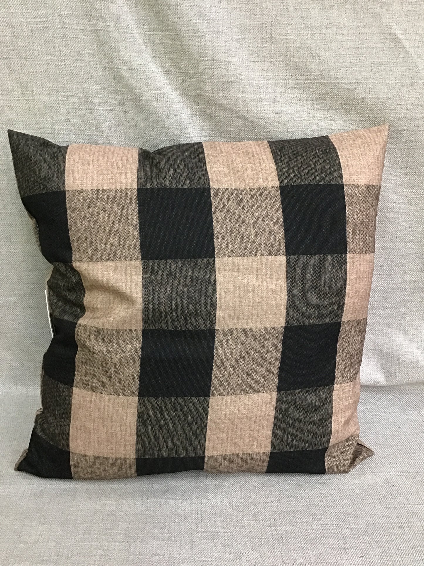 Brown & Black Plaid Throw Pillow