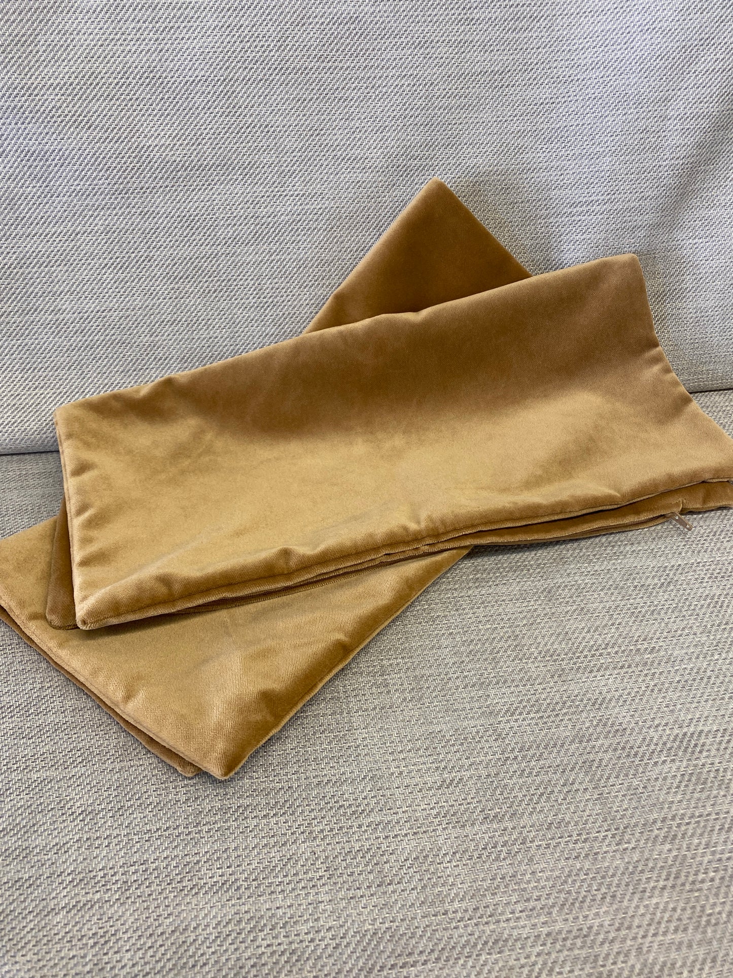 PAIR Cushion Covers - Nutmeg Velvet