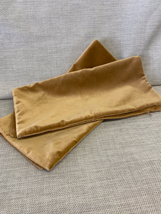 PAIR Cushion Covers - Nutmeg Velvet