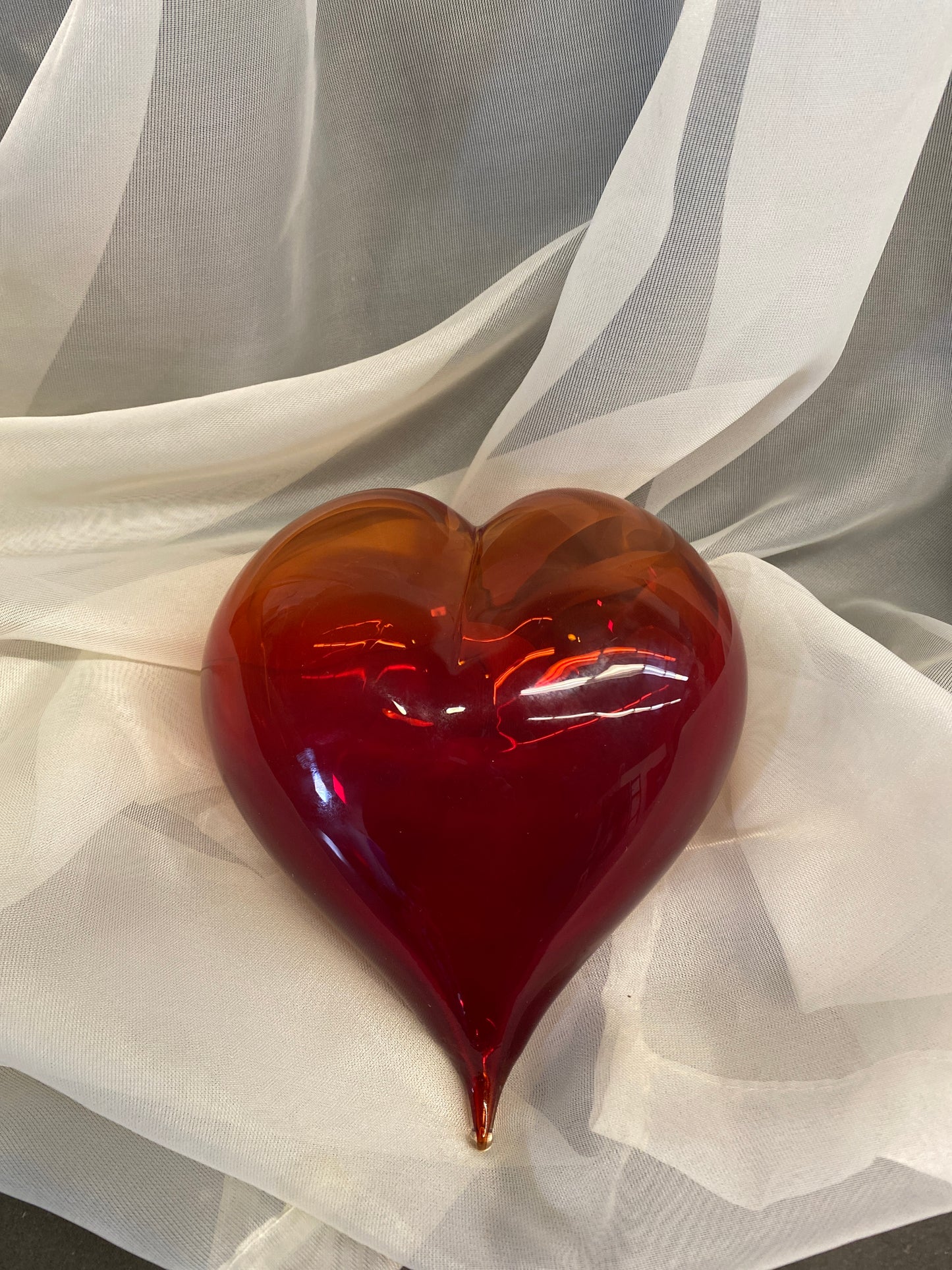 Art Glass Heart - Red