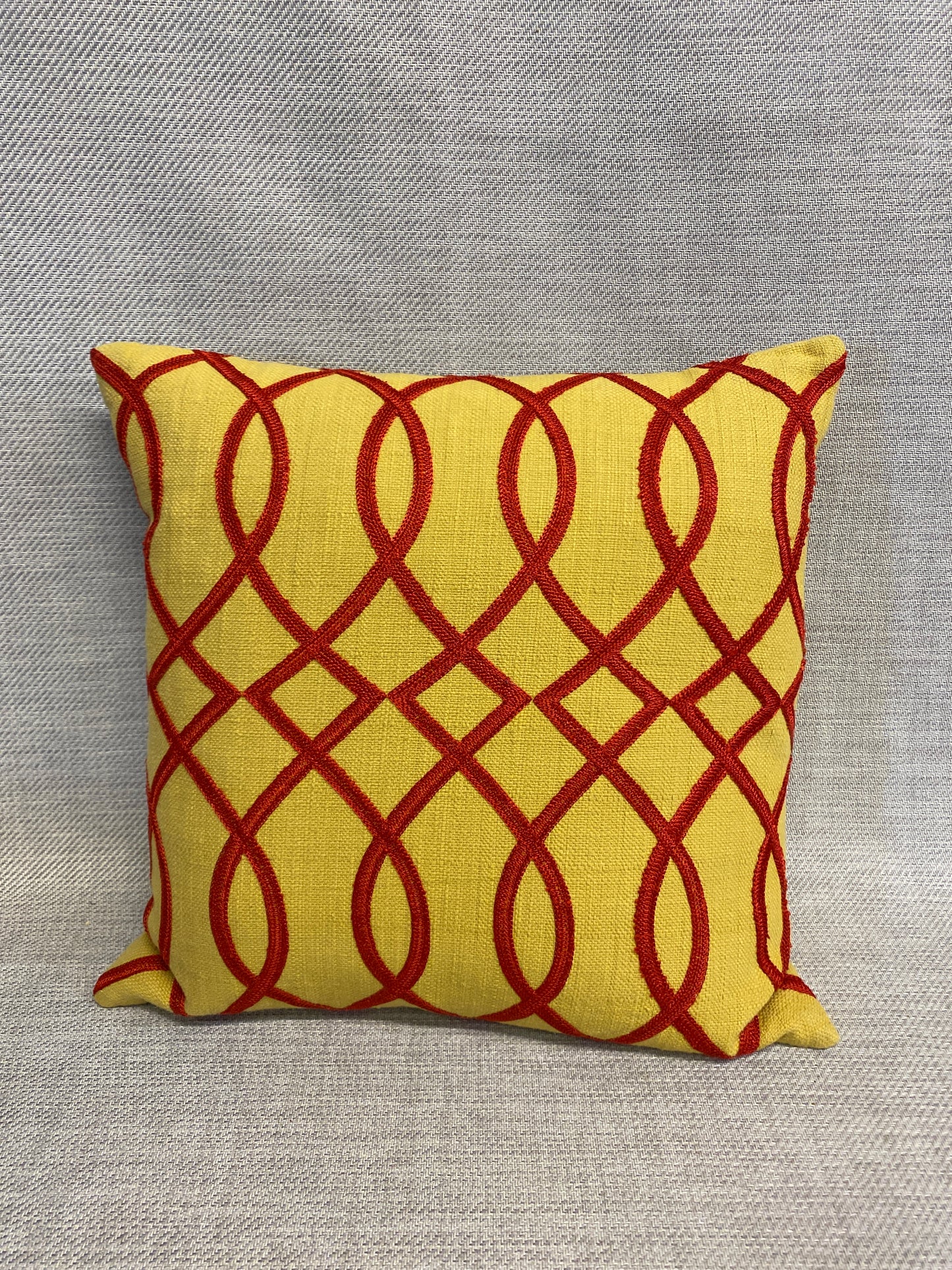 Cushion - Yellow With Red Ribbons