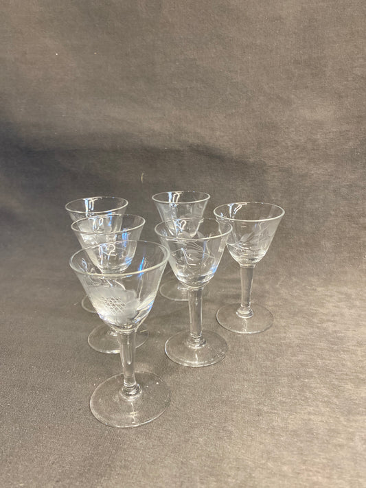 Set 6 Cornflower Liqueur Glasses