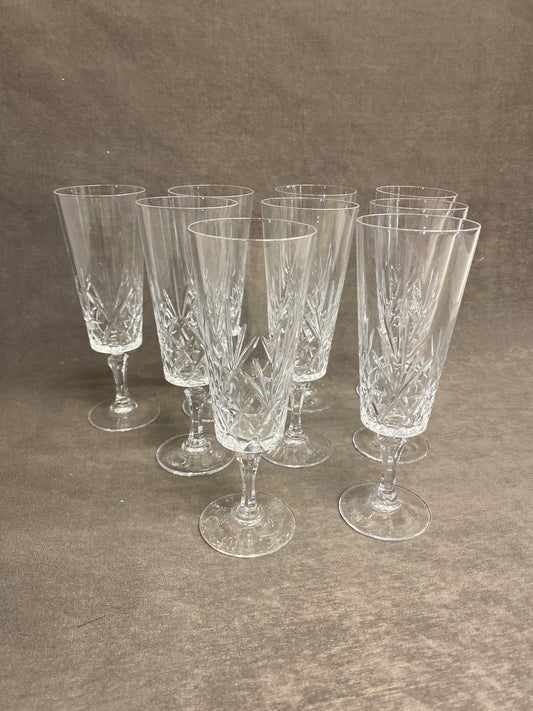 Set 9 Cristal D'Arques Champagne Flutes