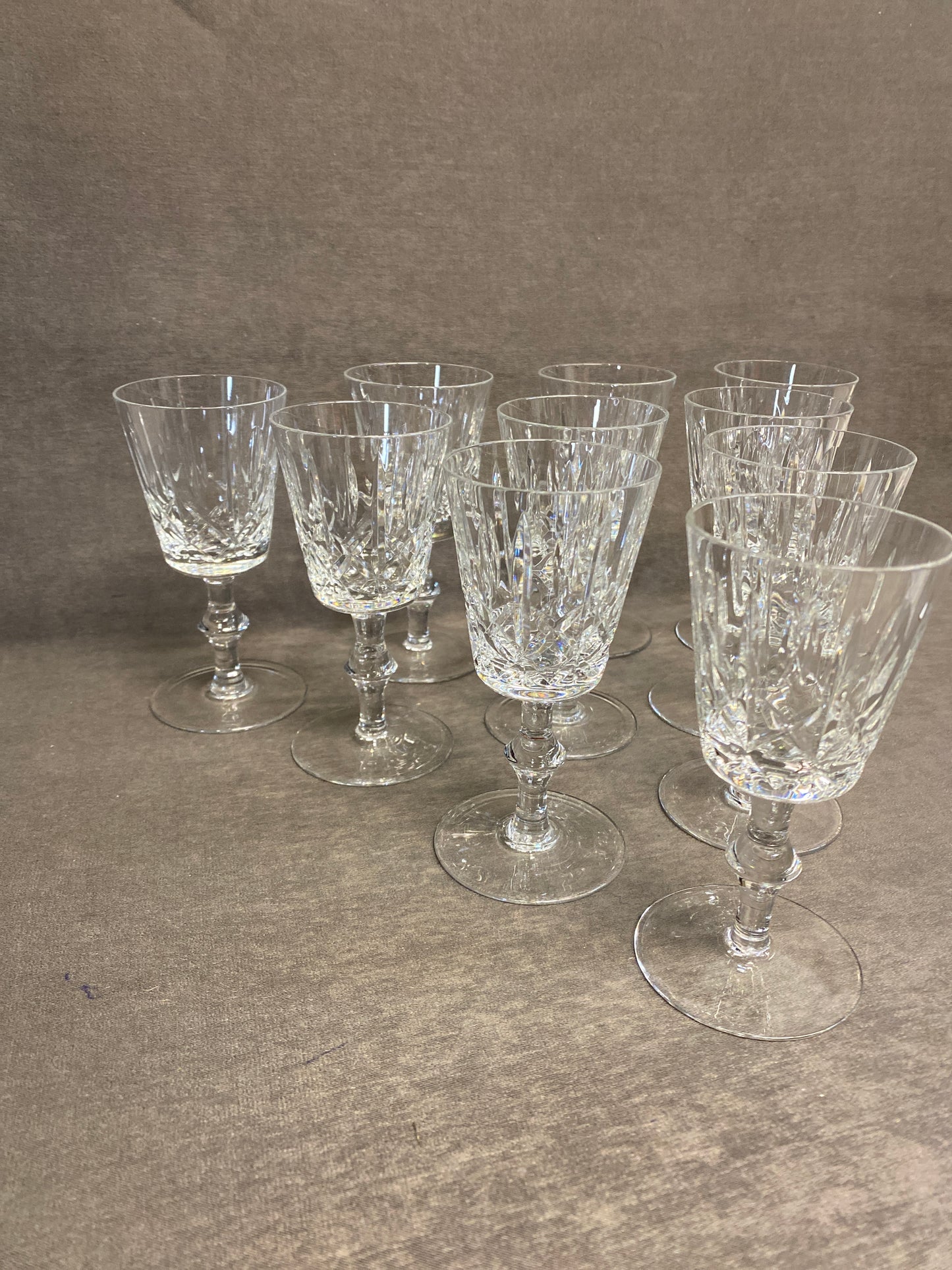 Set 10 Olive & Cross Sherry Glasses