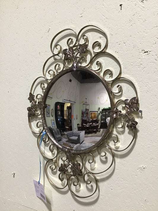 Vintage Convex Mirror - Metal Frame