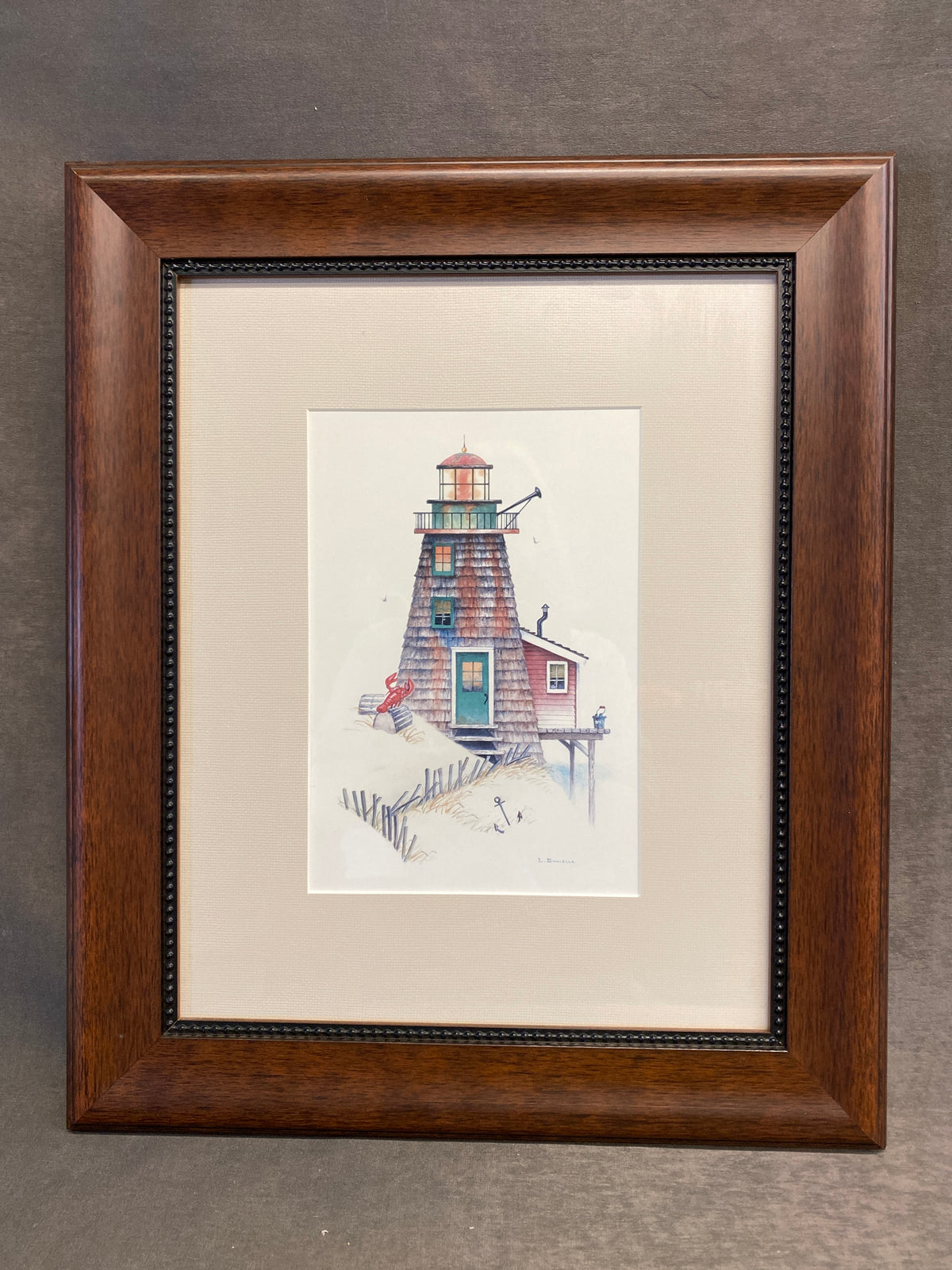 Framed Print - Lighthouse & Lobster