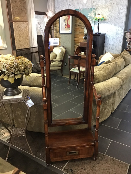 Dark Wood Cheval Mirror