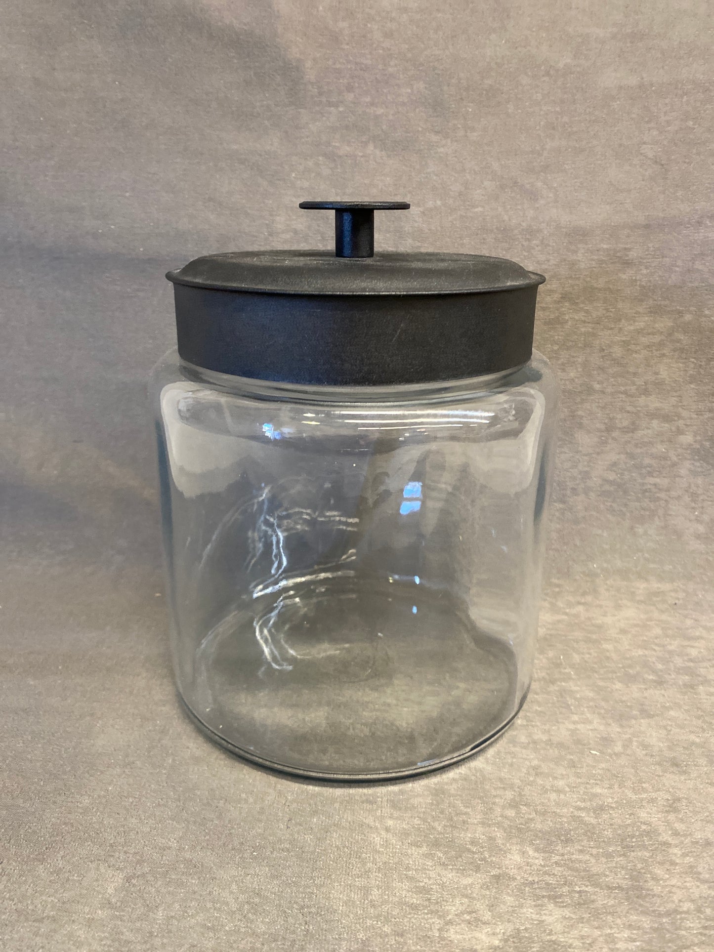 Glass Canister - Black Metal Lid