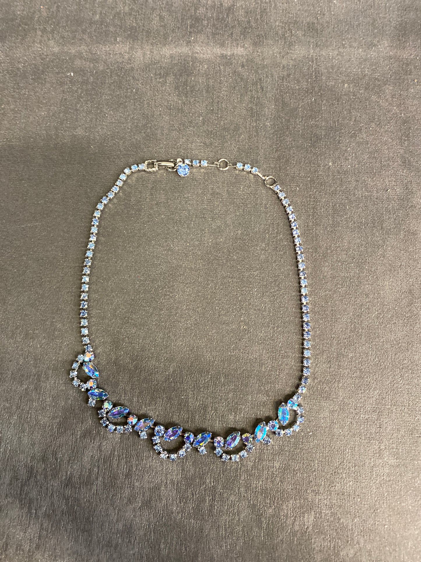 Rhinestone Necklace - Blue