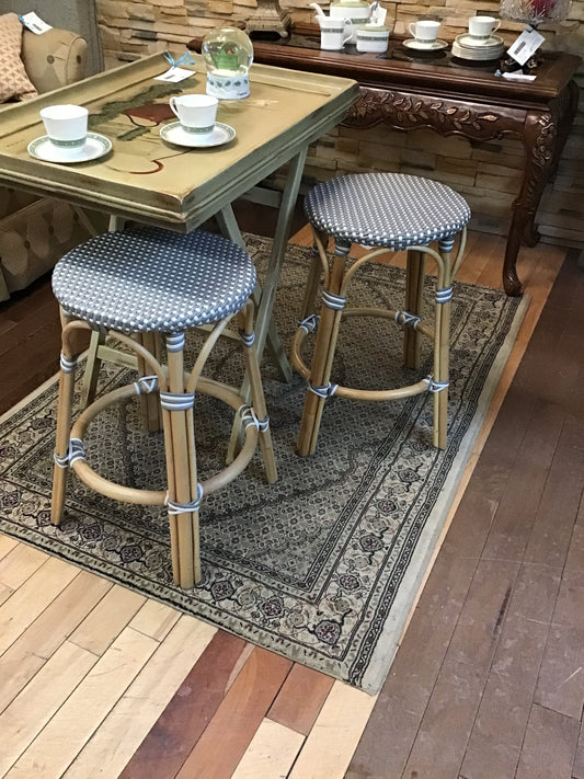 Pair Bamboo Counter Stools