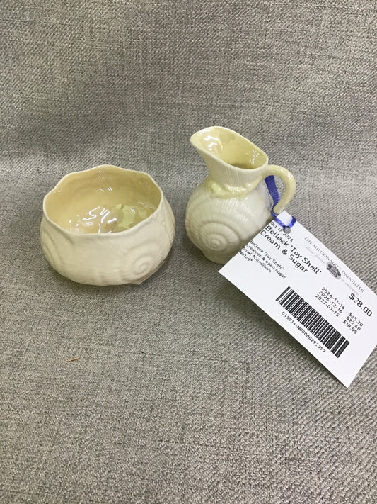 Belleek 'Toy Shell' Cream & Sugar