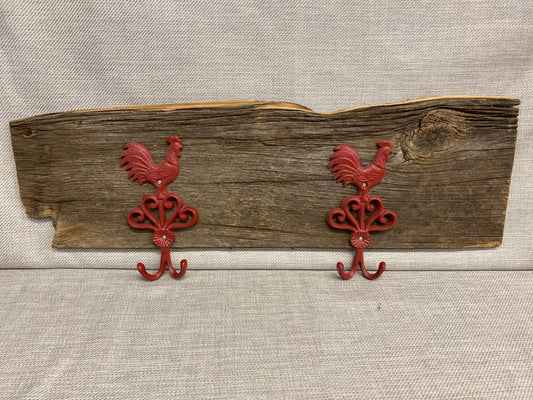 New! Wall Mount Coat Hanger - Roosters