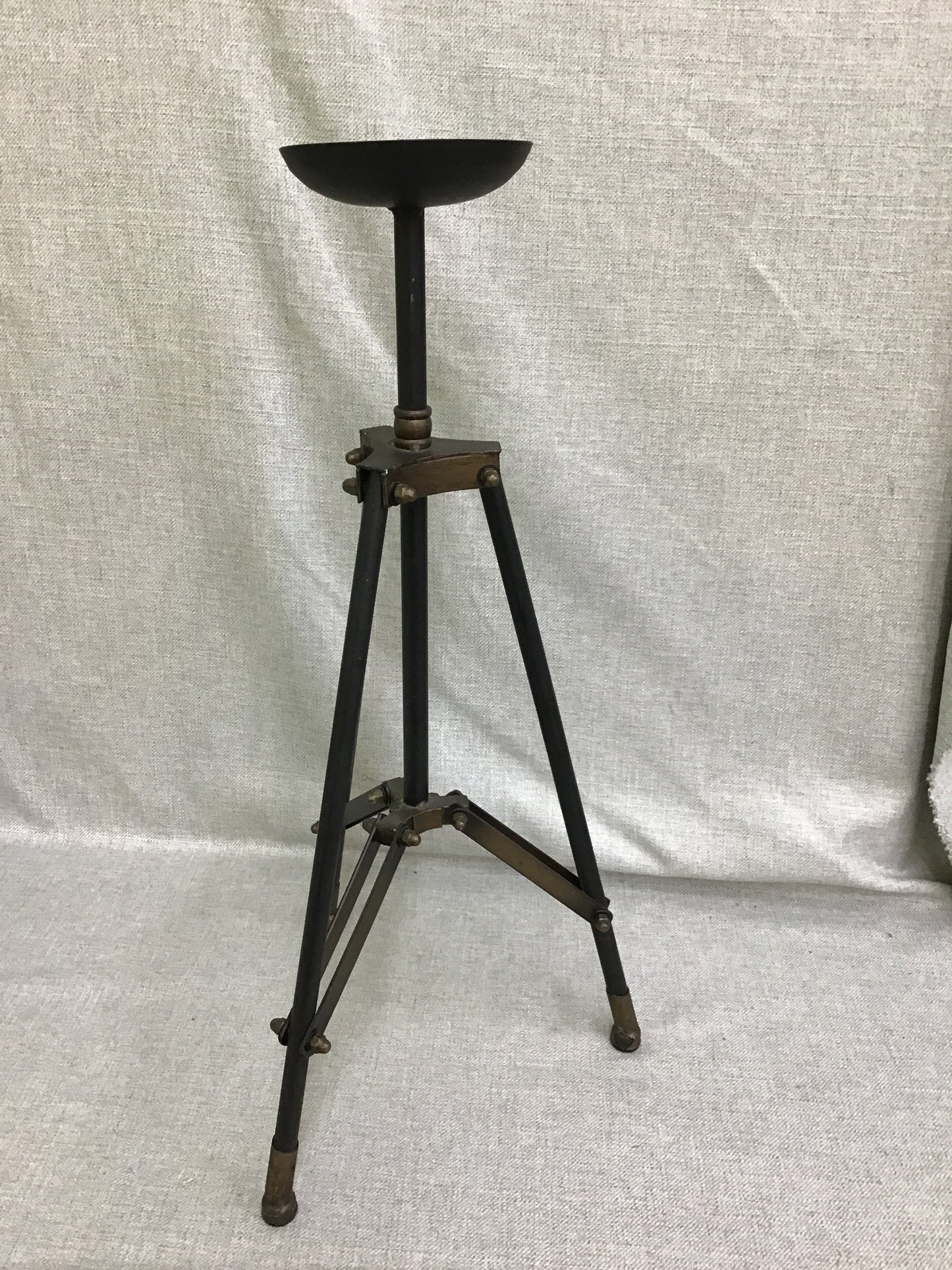 Dark Metal Tri-Pod Candle Holder