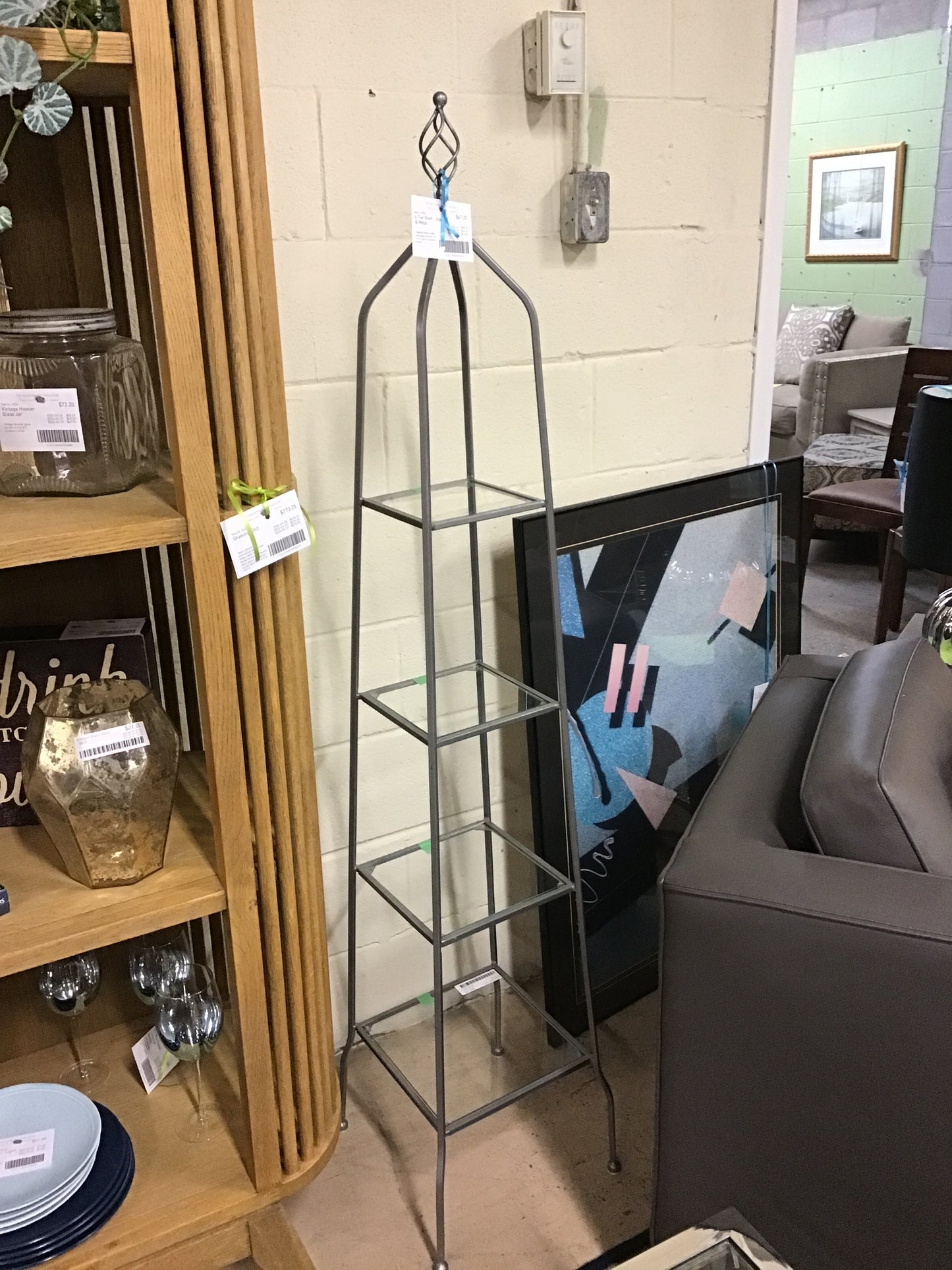 4 Tier Shelf - Glass & Metal