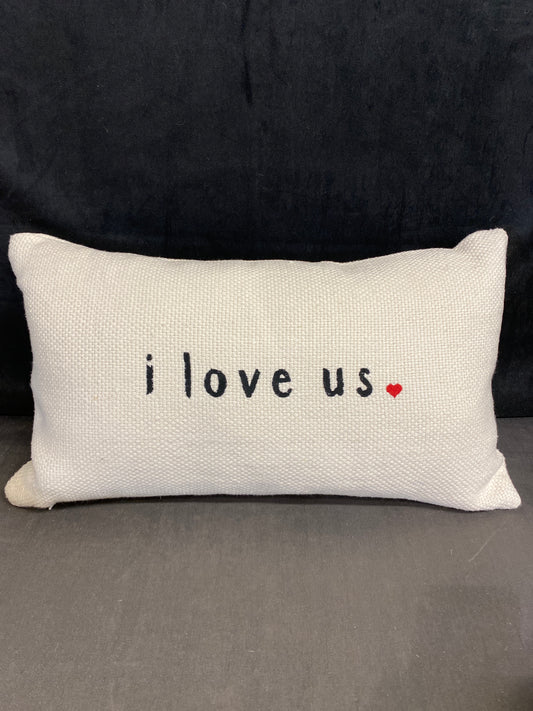 Indigo Lumbar Cushion "I Love Us"