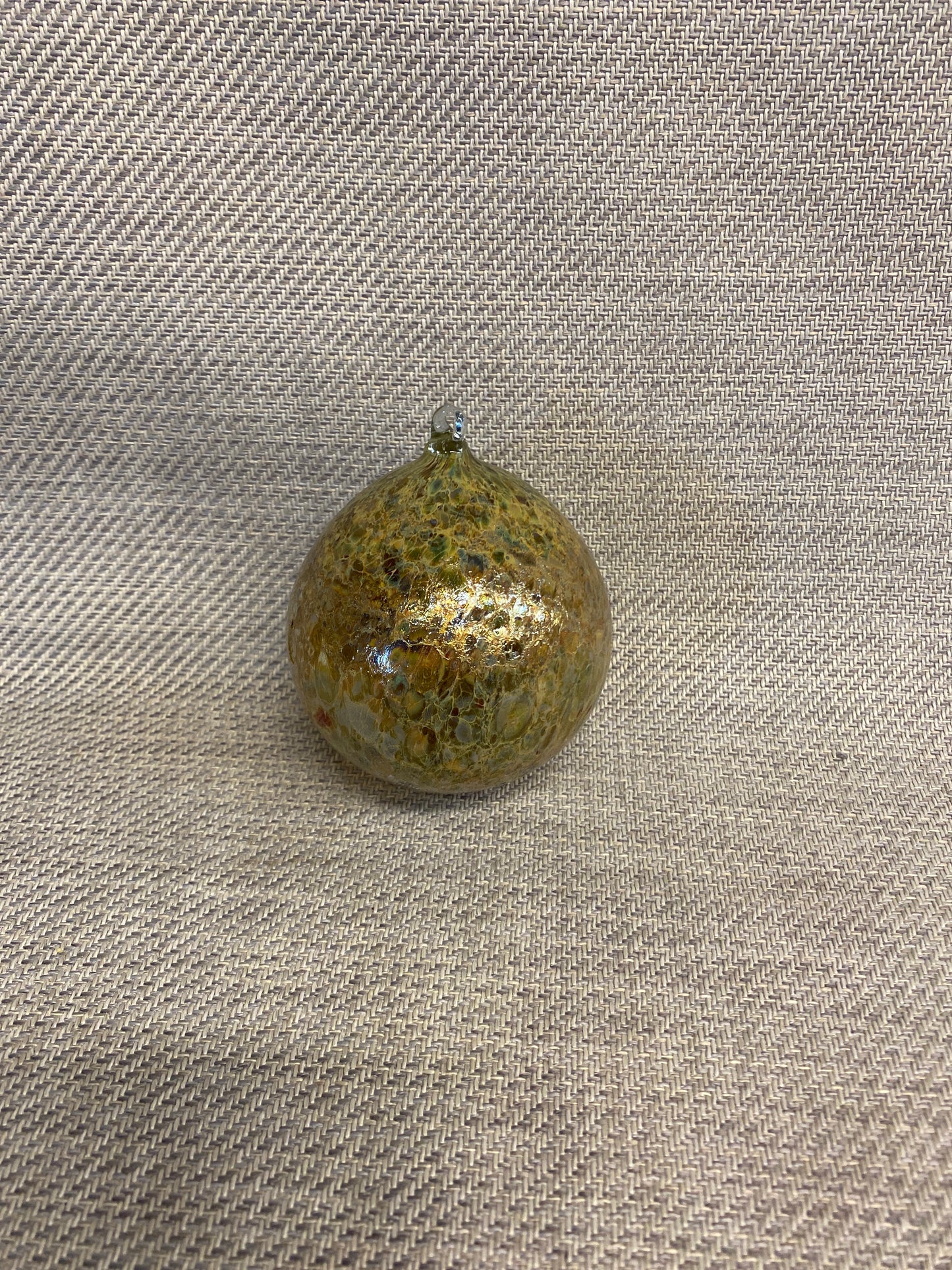 Glass Ornament - Gold & Green