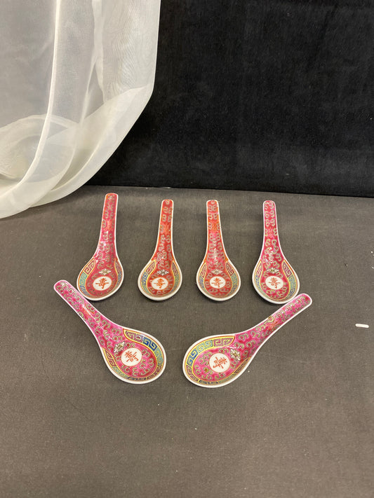 Set 6 Chinese Longevity Soup Spoons