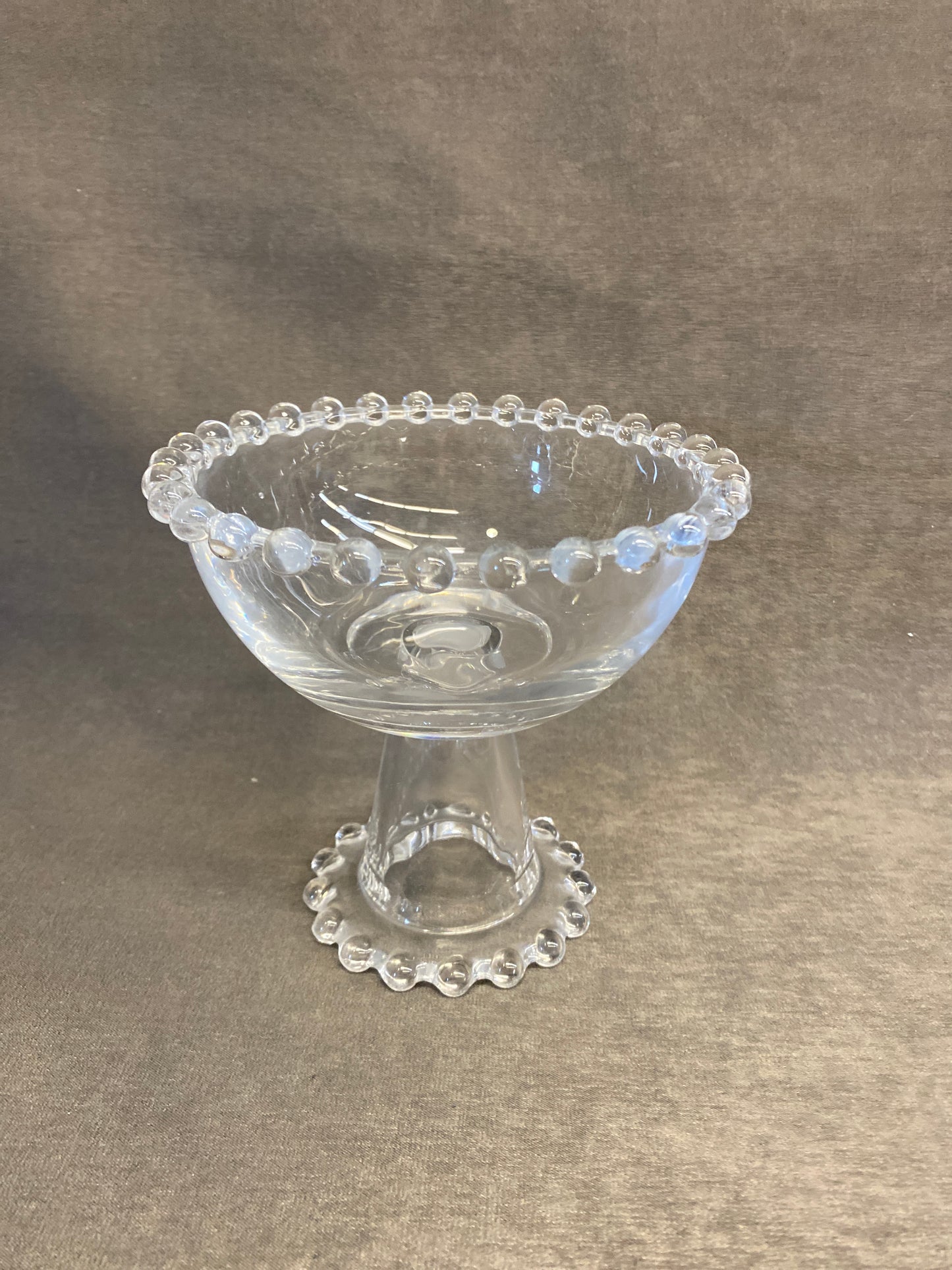 Glass Compote Dish - Bubble-Edge