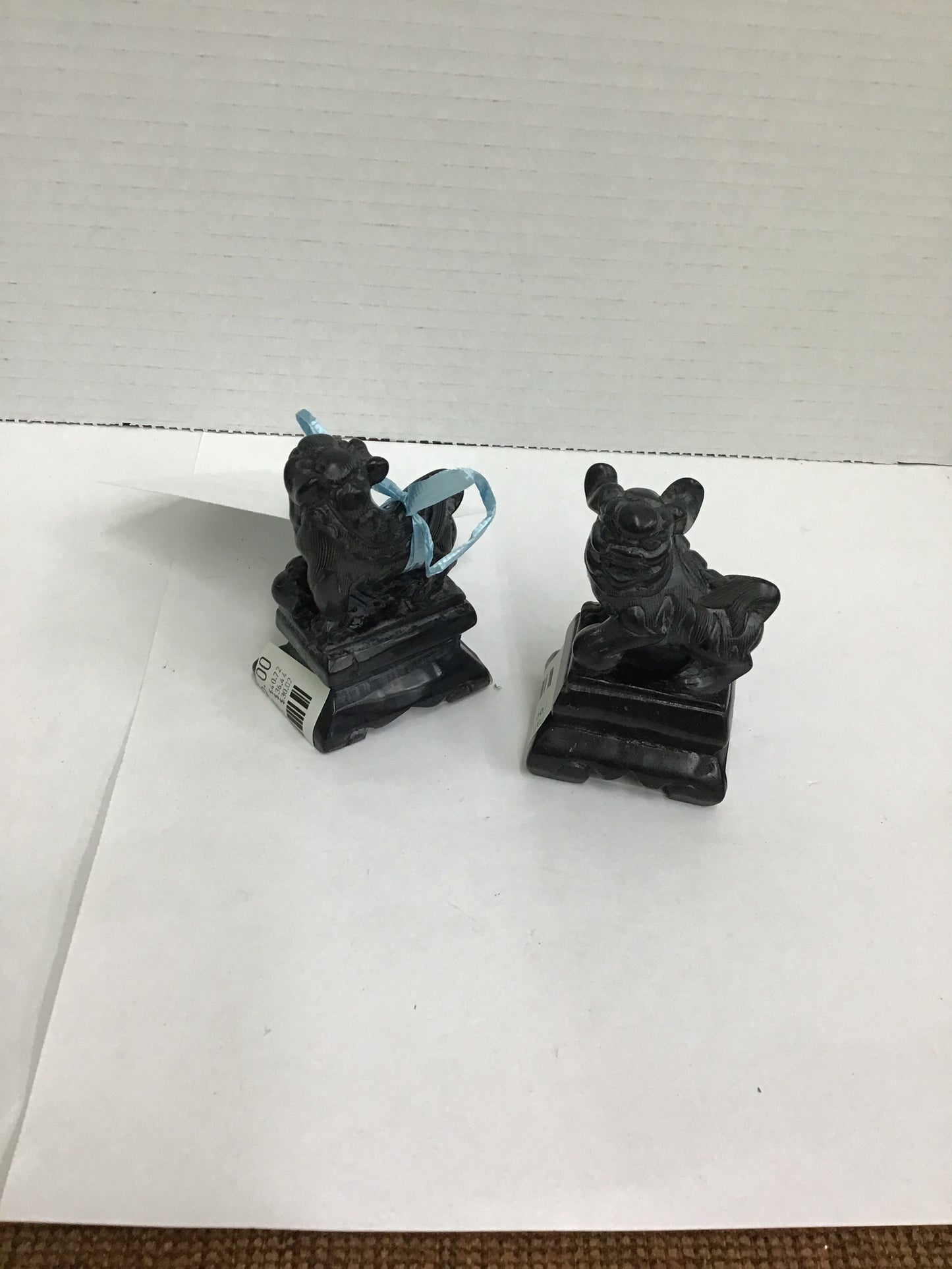 Pair Hand Carved Foo Dogs