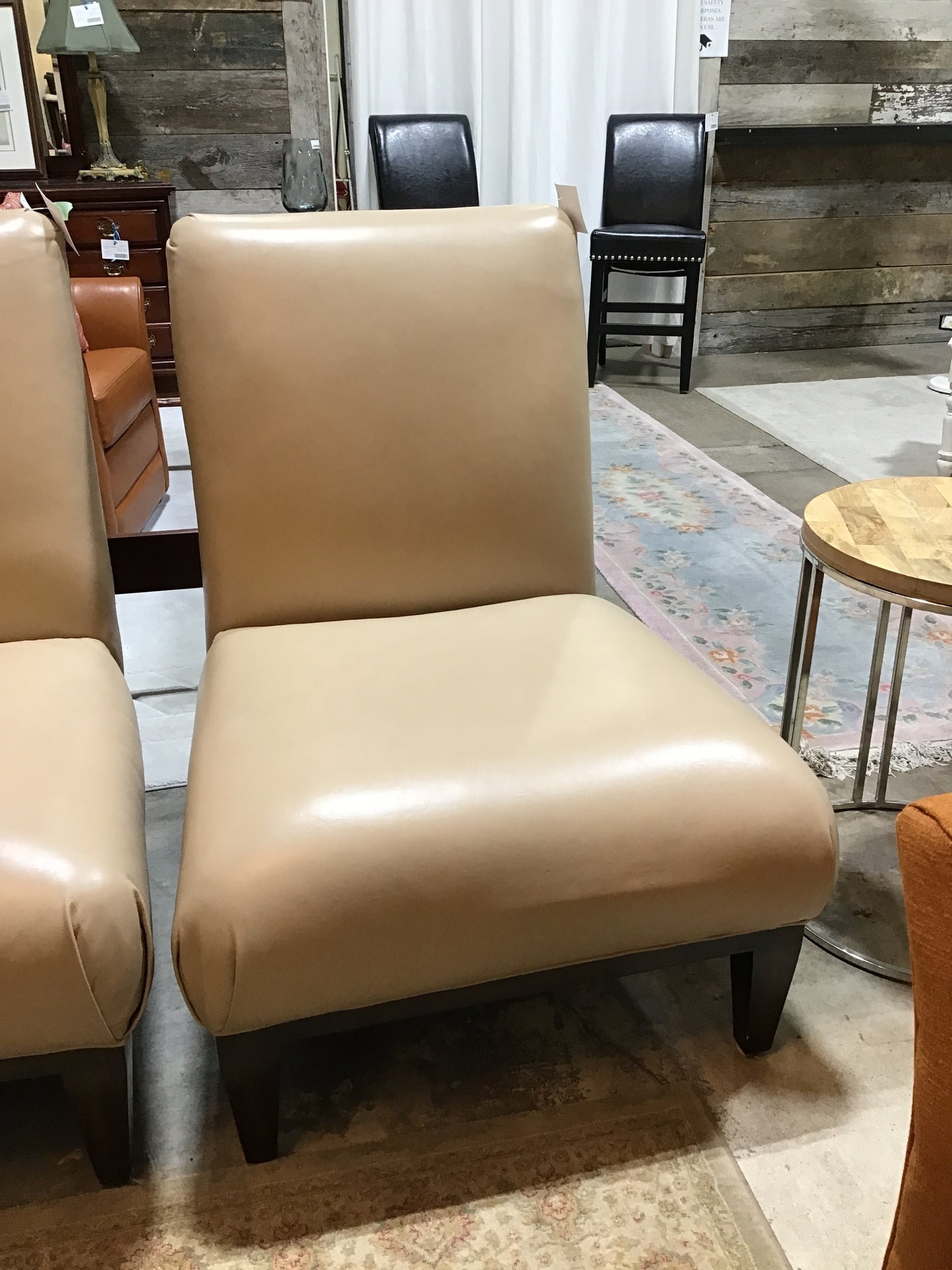 Leather Armless Chair