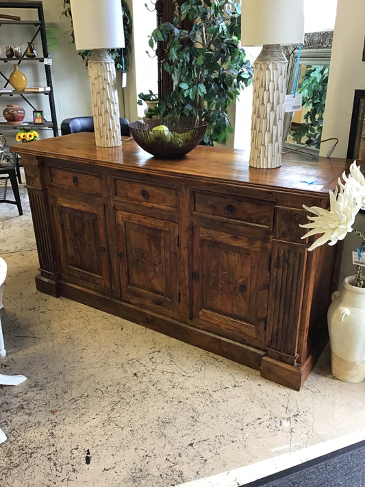 Rustic Sideboard w/Carved Florals