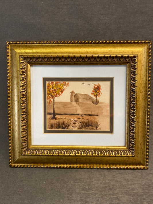 Small Framed Painting - Barn