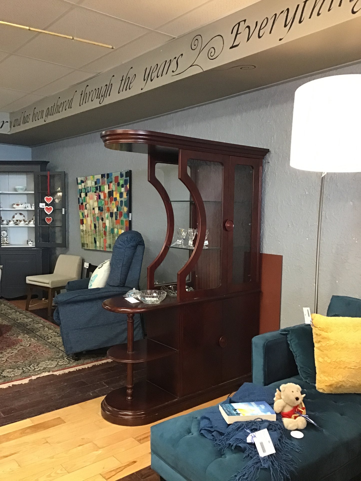 2pc Dark Wood Unique Room Divider