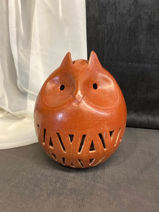 Pottery Tealight Holder - Owl