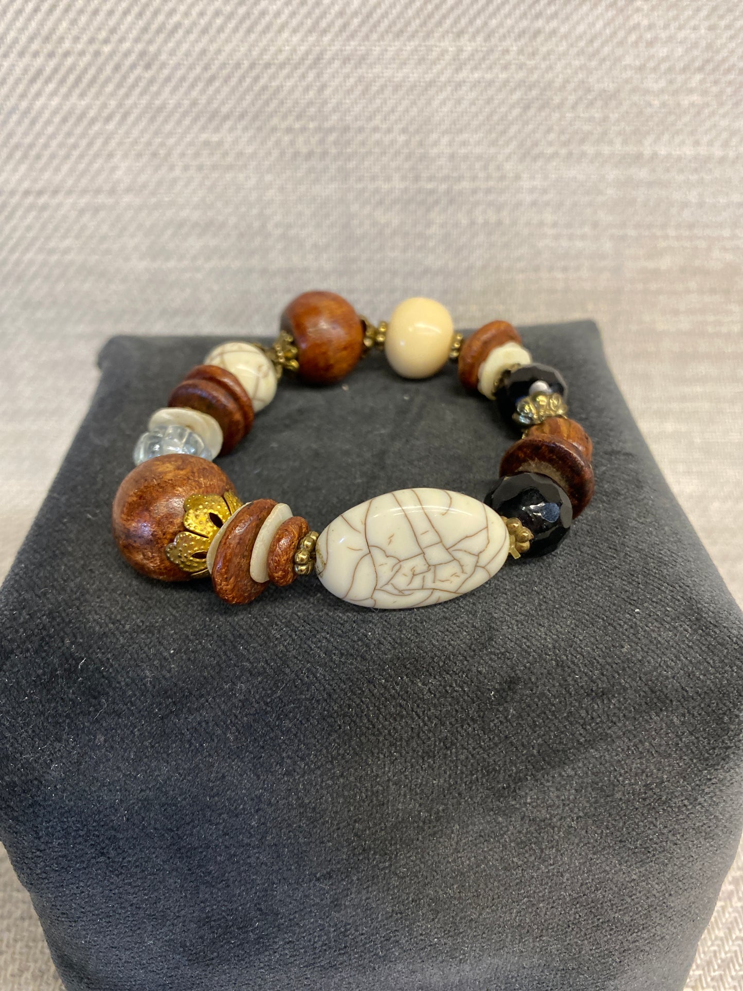 Stretch Bead Bracelet - Wood
