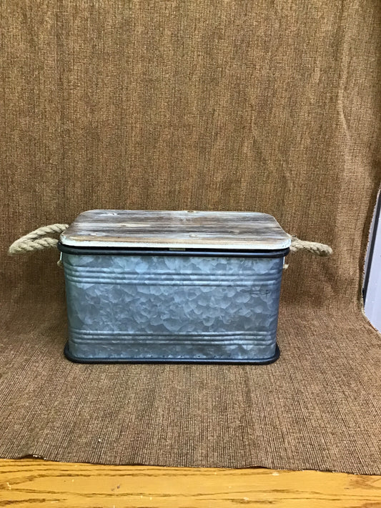 Metal Container with Rope Handles