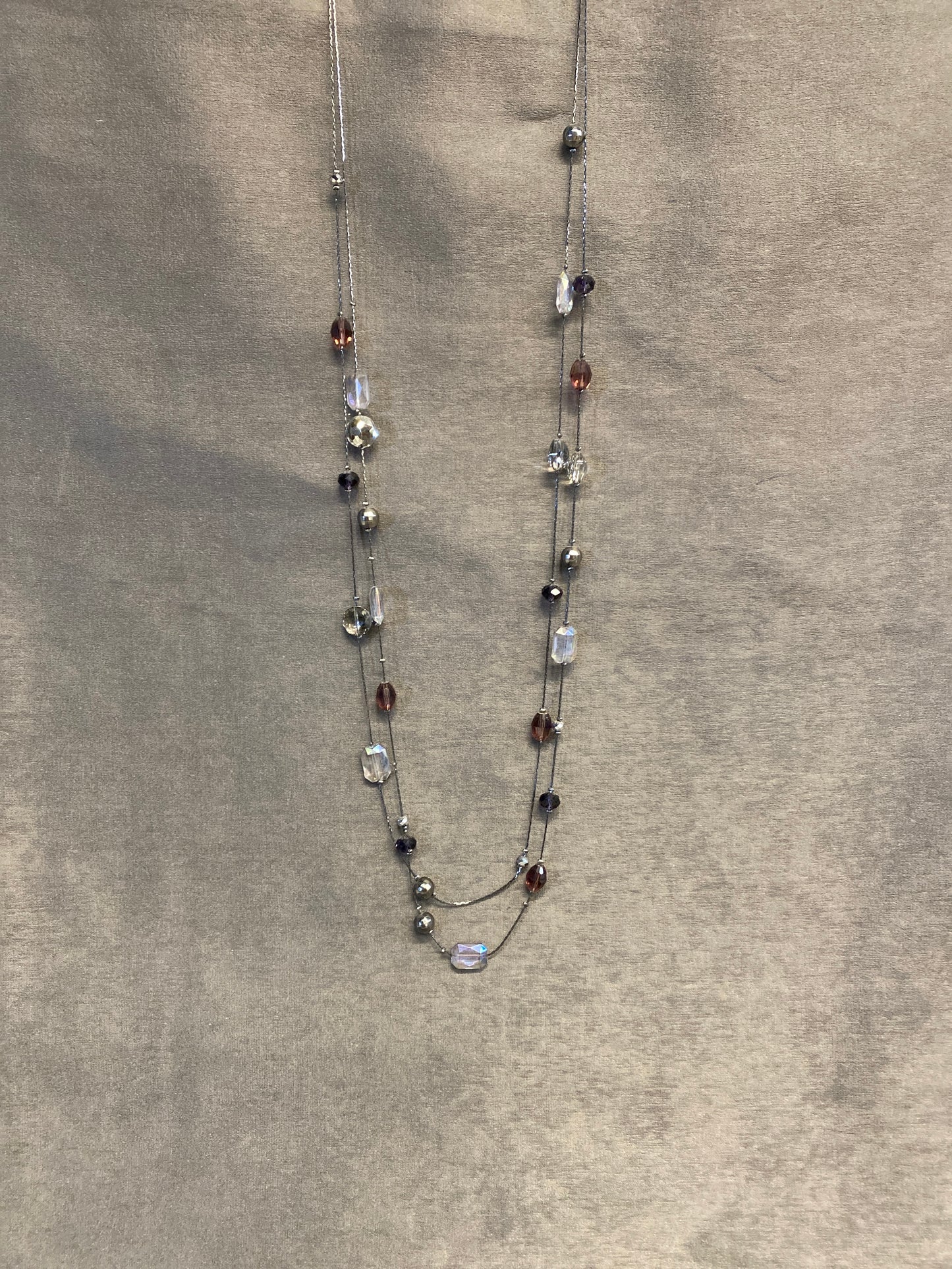 2 Strand Necklace - Gunmetal