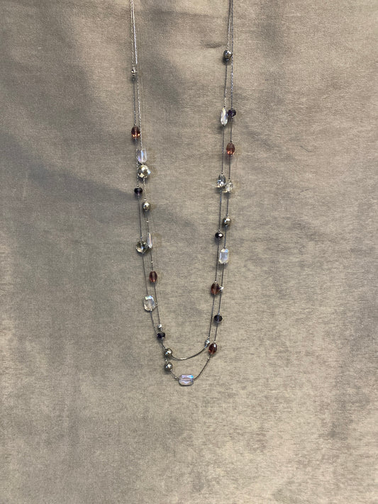 2 Strand Necklace - Gunmetal