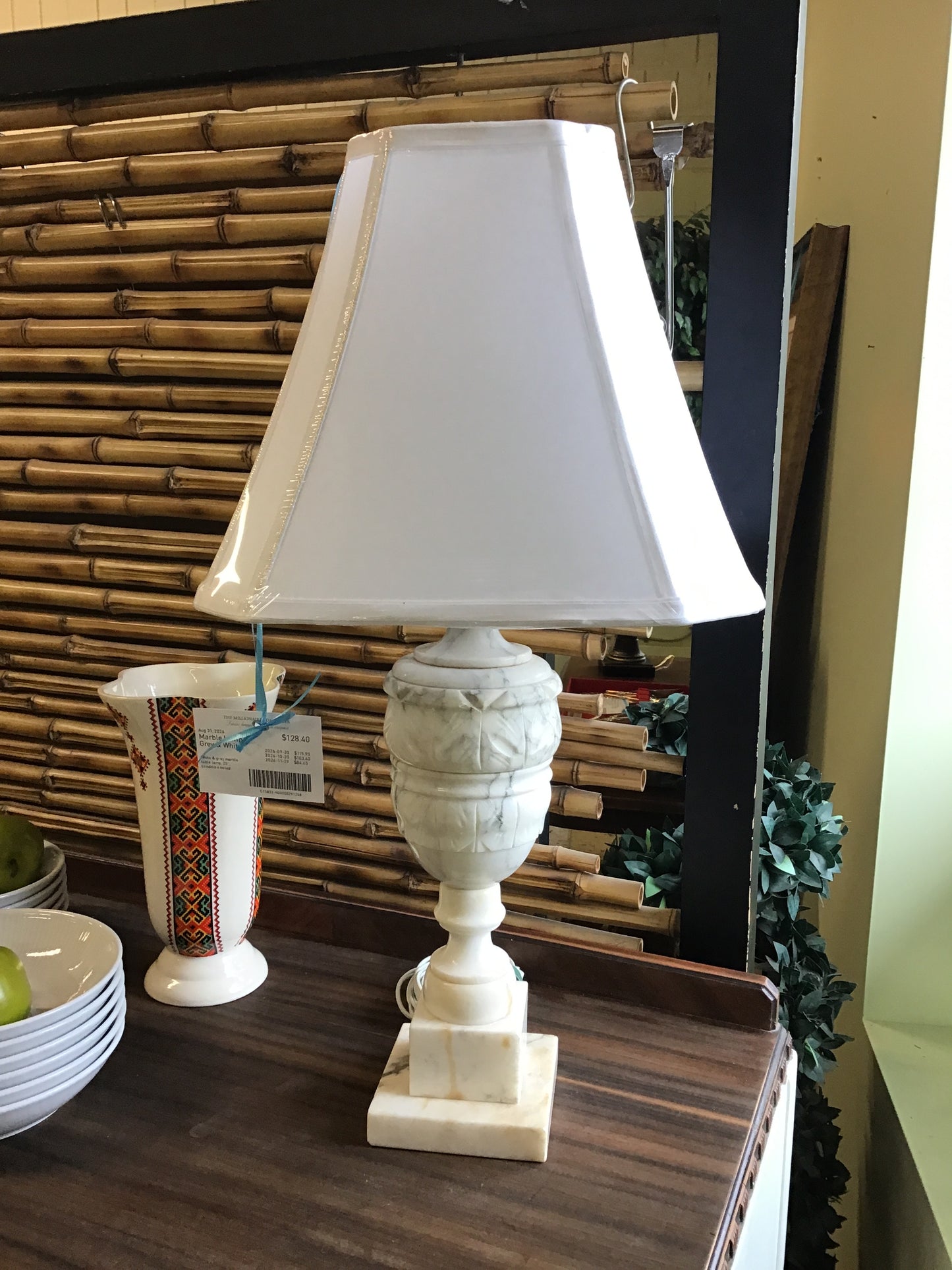 Marble Lamp - Grey & White
