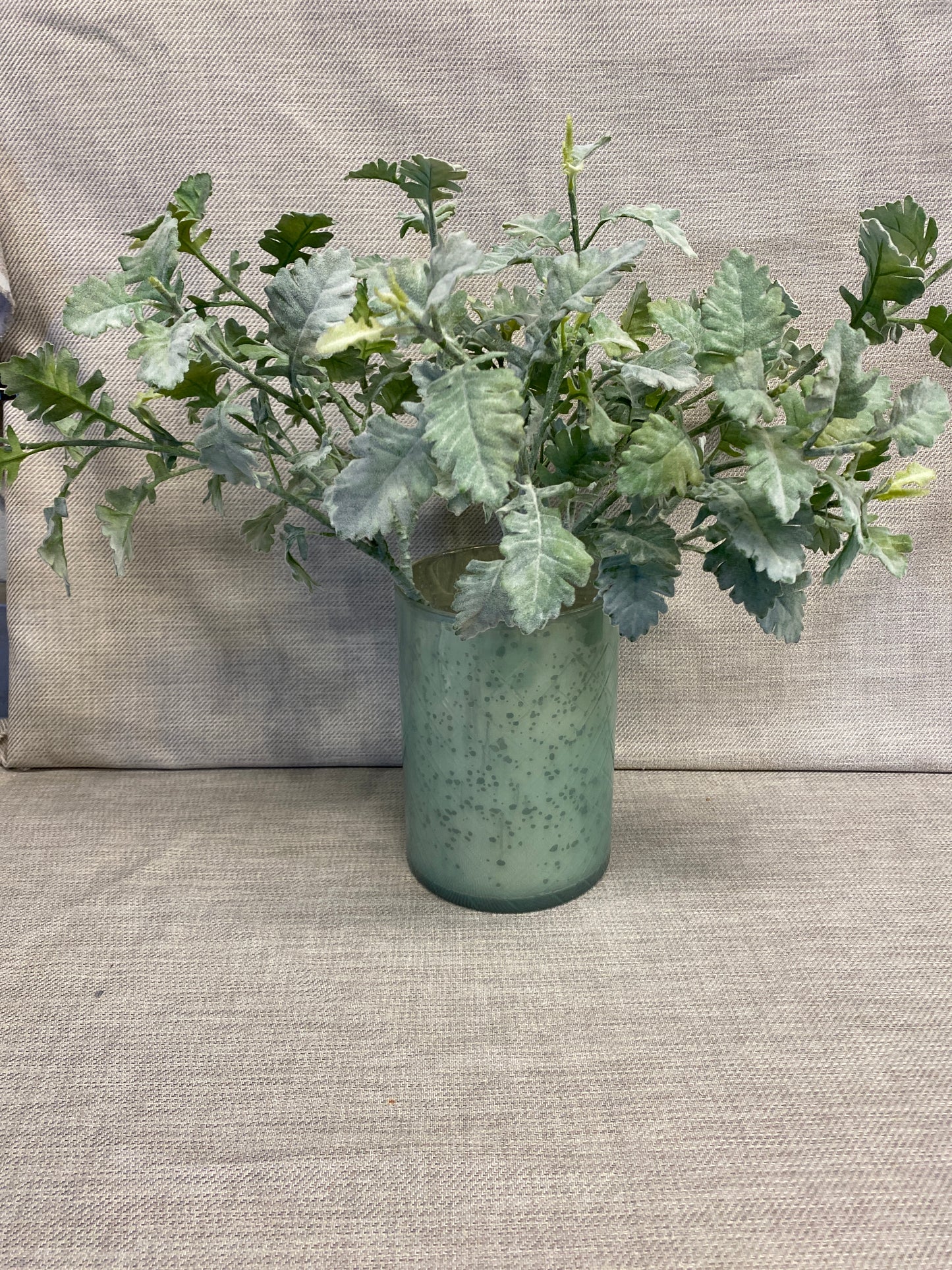 Faux Greenery In Glass Jar