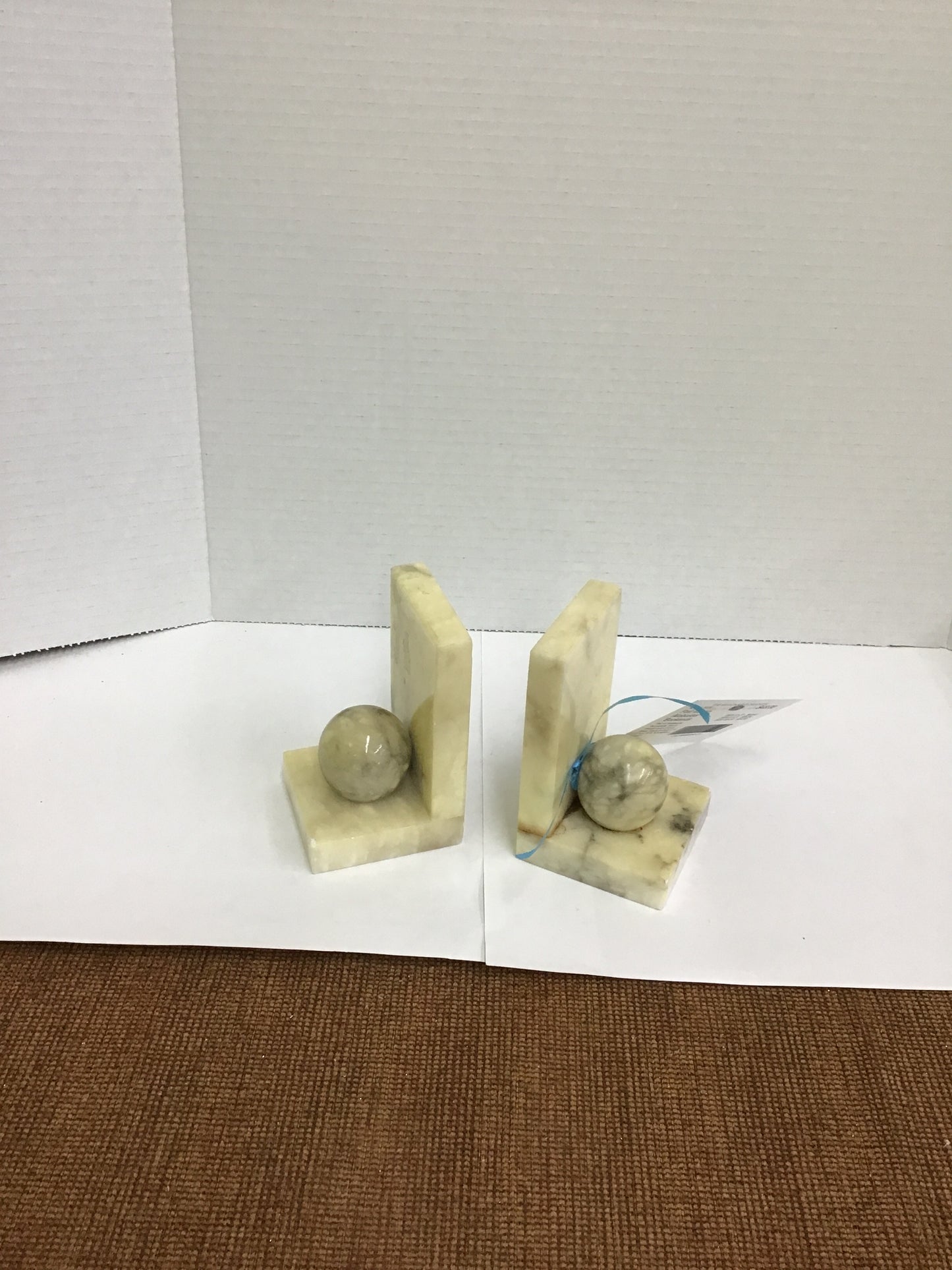 Pair Italian Alabaster Bookends