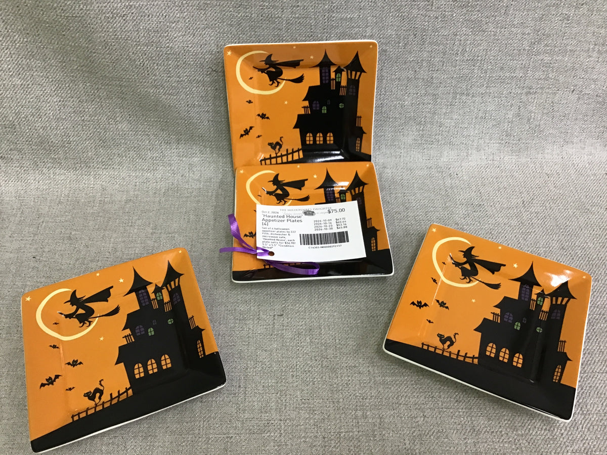 'Haunted House' Appetizer Plates (4)