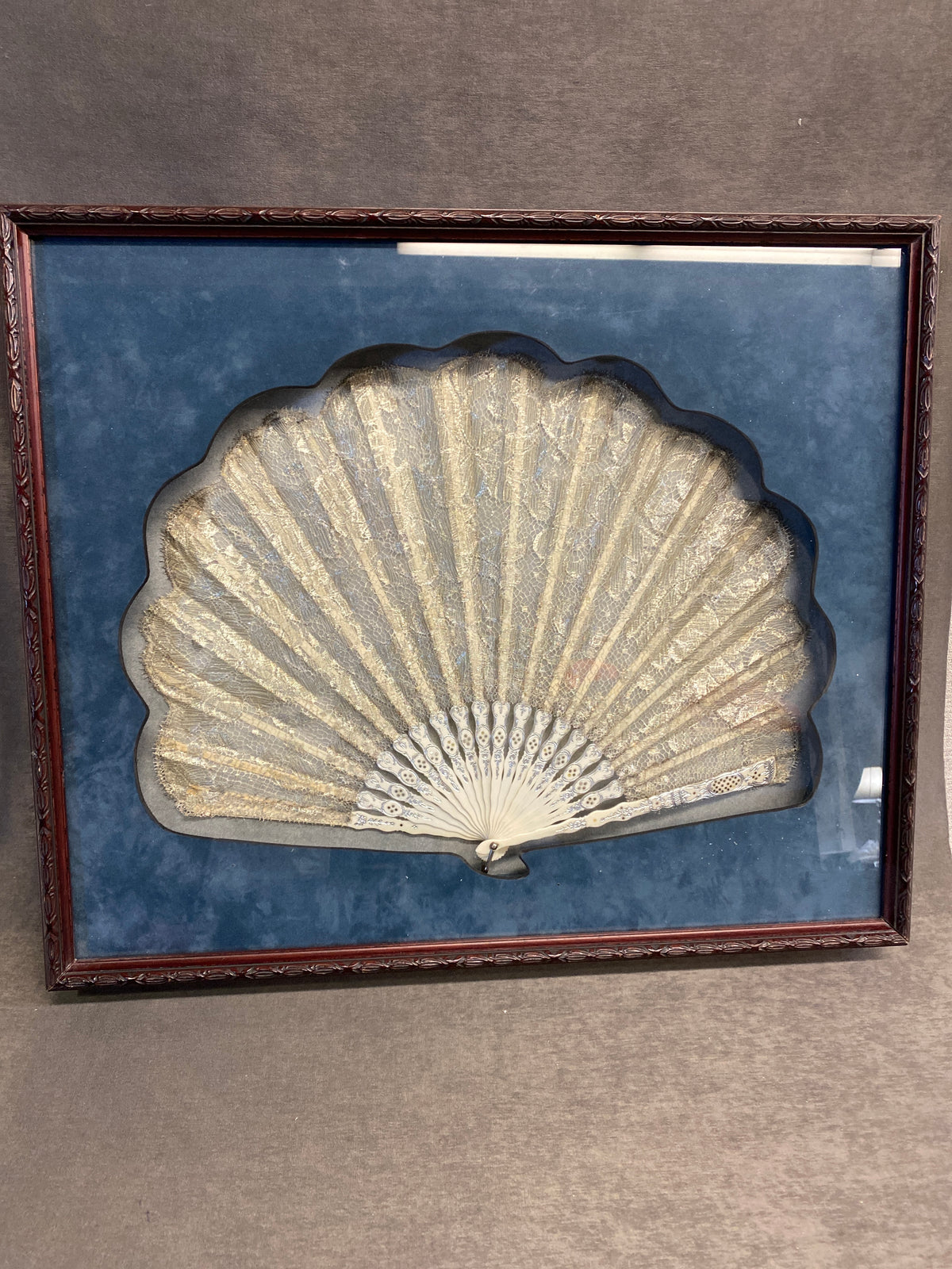 Framed Antique Victorian Fan