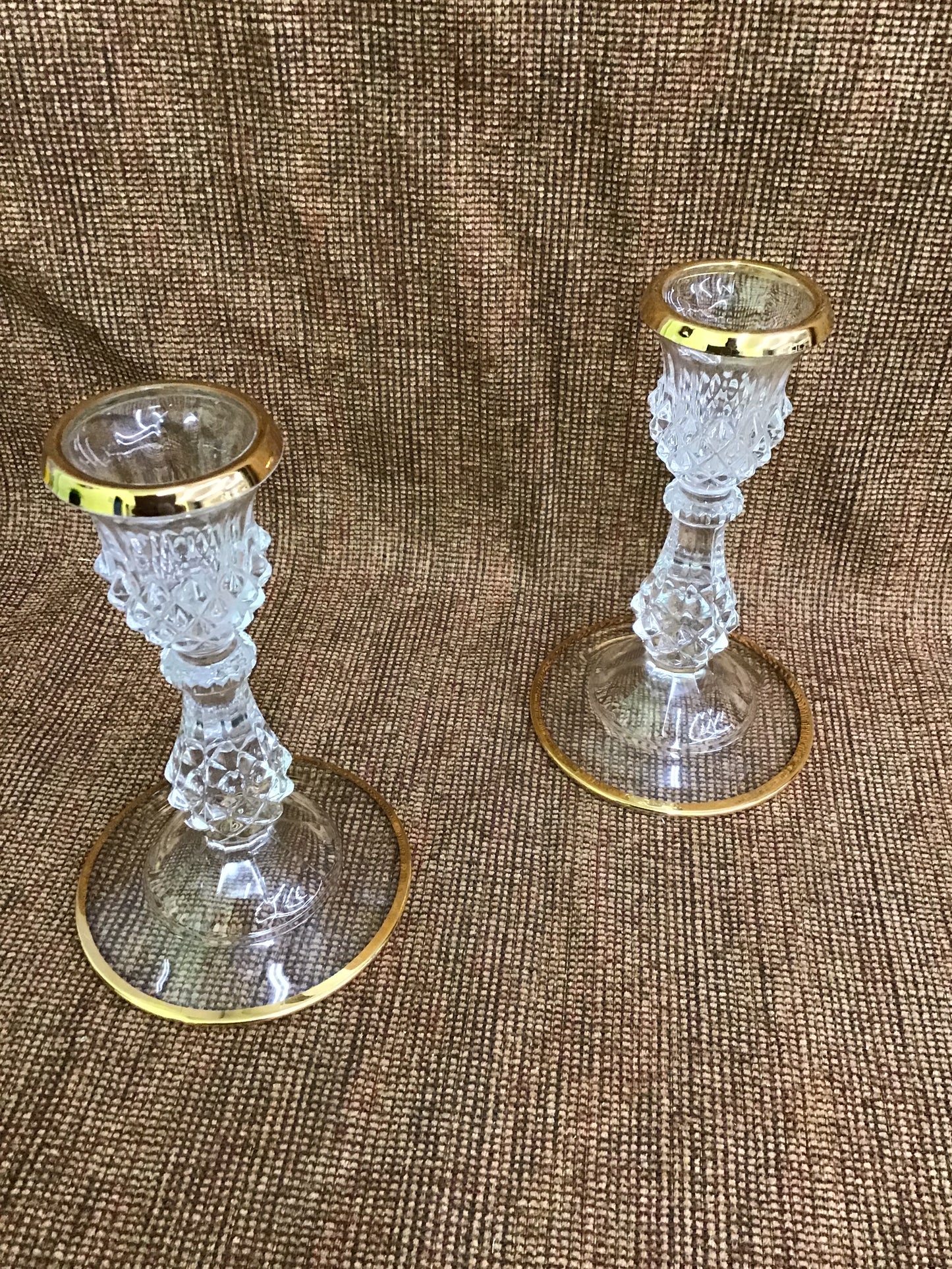 Cristal D’Arques Crystal Taper Candlestick Holders (2)