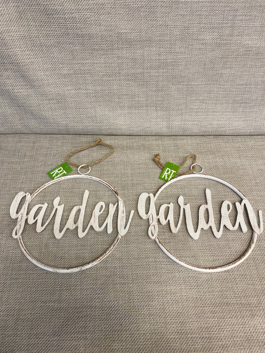NEW! PAIR Metal Signs - Garden