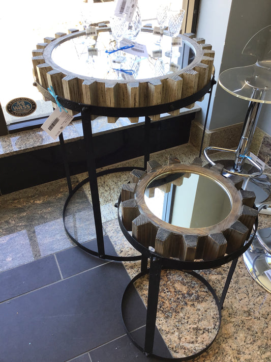 Unique! Pair Cogwheel Nesting Tables