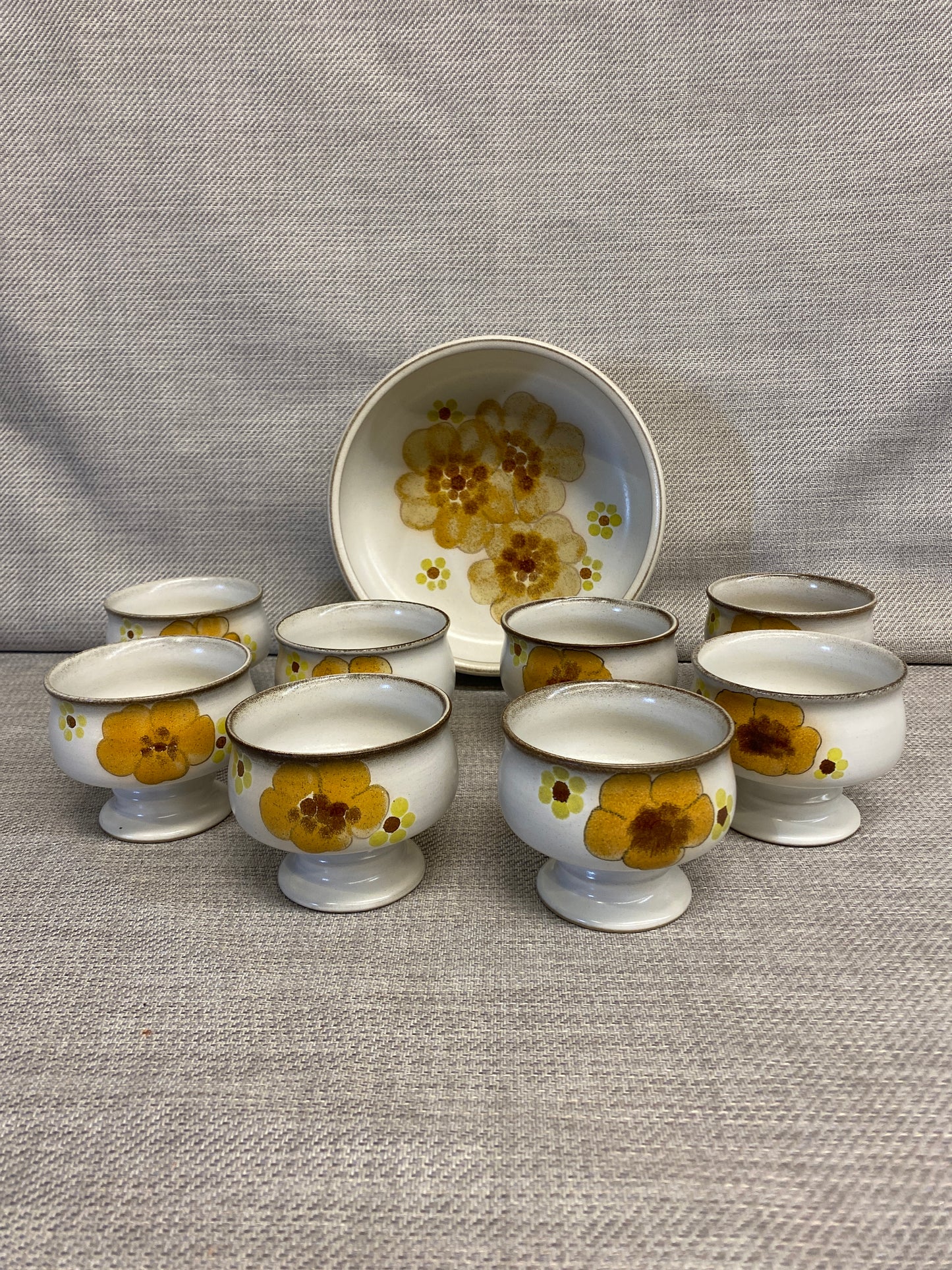 9PC Denby "Mistral" Stoneware Bowl Set