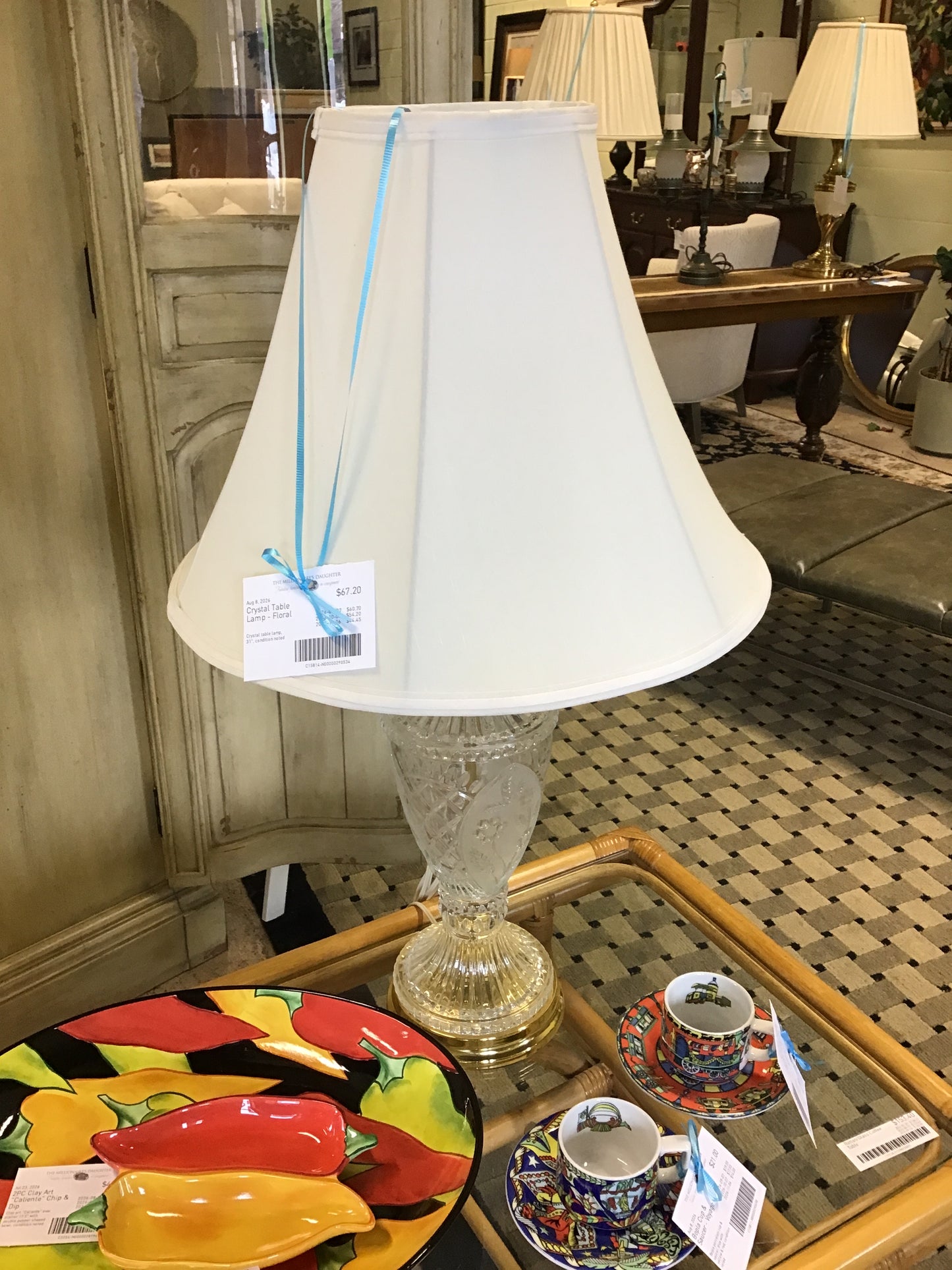 Crystal Table Lamp - Floral