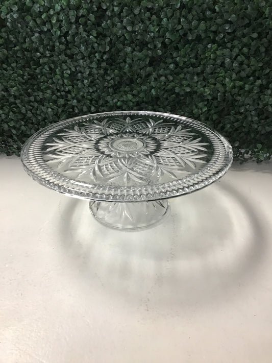 Cut Glass Cake Plate on Pedestal