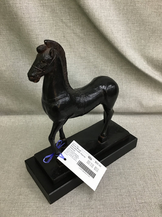Dark Wood Handmade Horse Statue