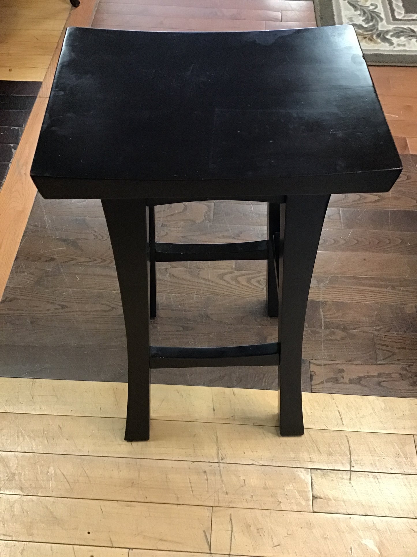 Black Wood Counter Stool