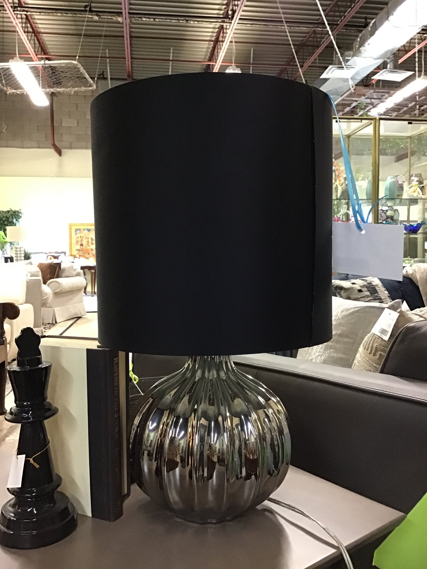 Ceramic Table Lamp - Silver