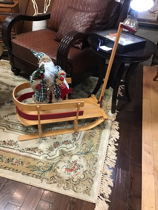Childs Wood Sled with Handle