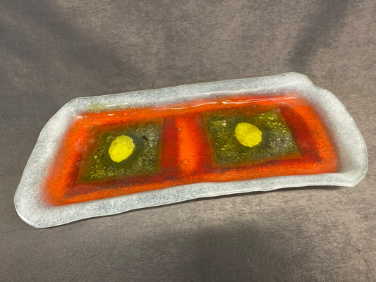Decorative Art Glass - Frosted/Orange
